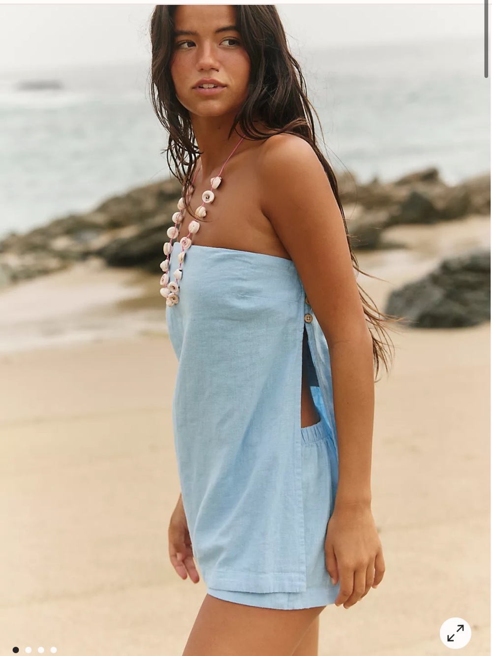 Free people summer breeze linen shorts set